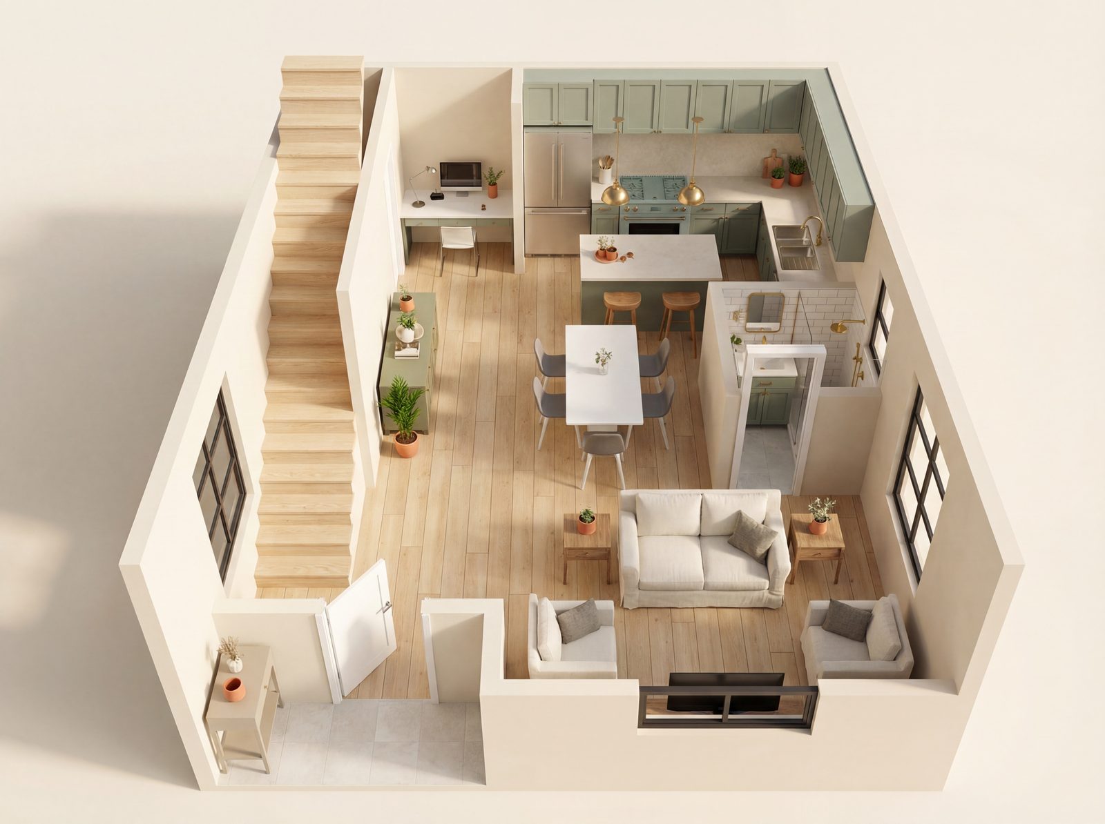 Creative 2-Story 2 Bedroom